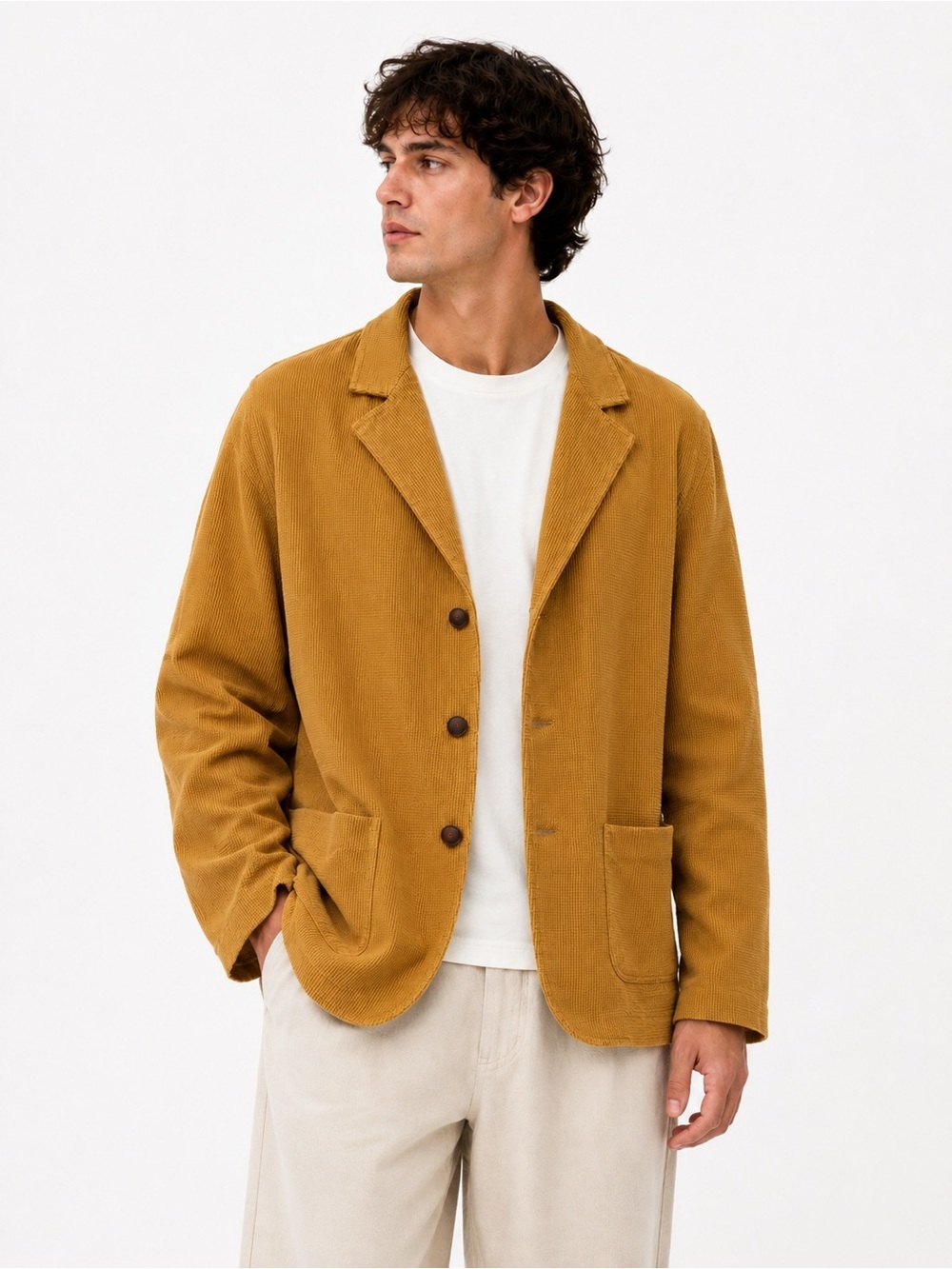 Vintage Mustard Corduroy Blazer Jacket